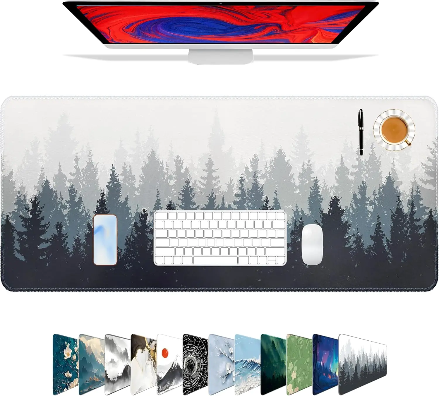 Forest Pattern Gaming Mouse Pa - Rubber Mat Desk บทวิจารณ์และราคา