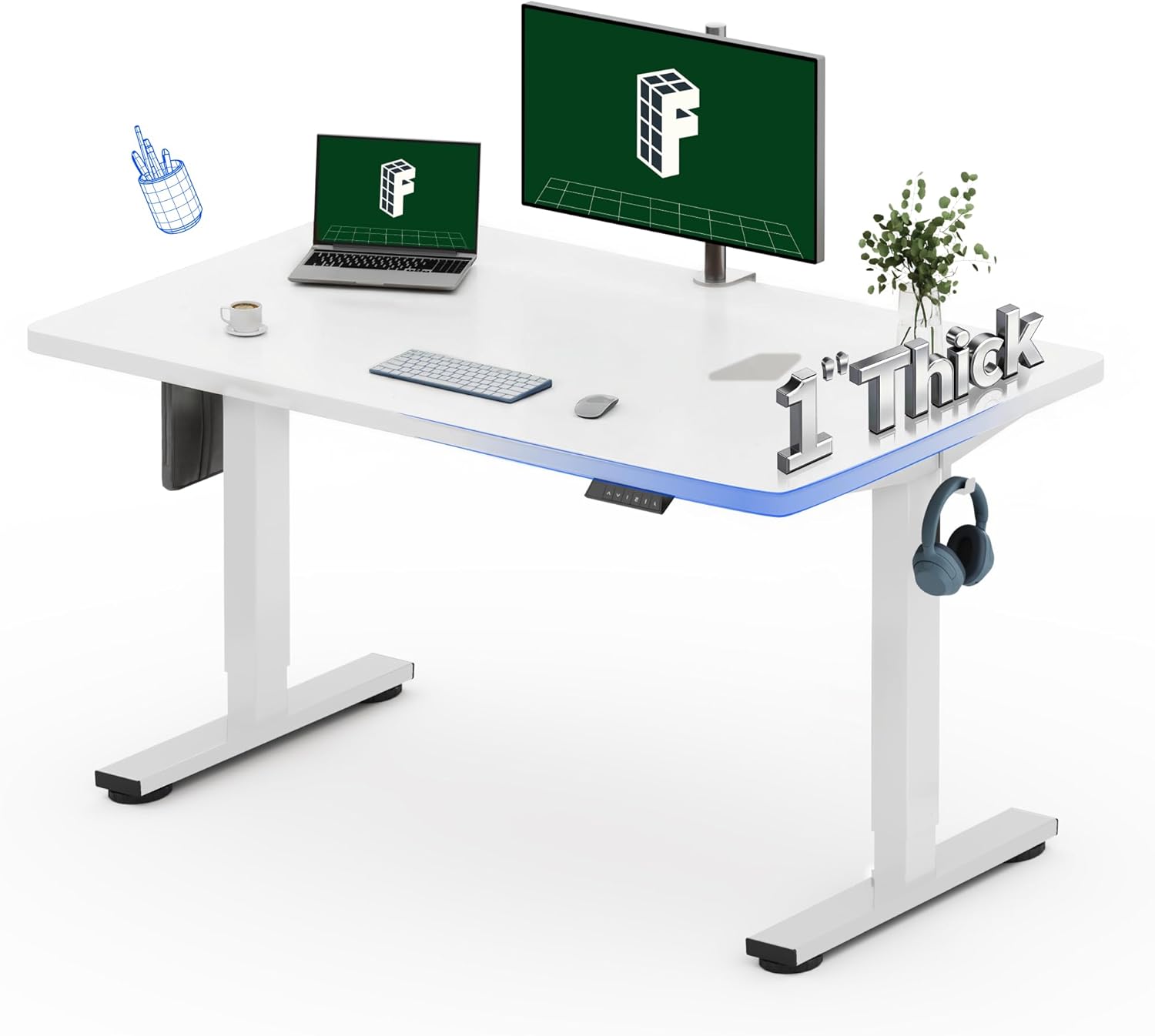 Electric Standing Desk 48 x 30 - Desk Setup One Monitor บทวิจารณ์และราคา
